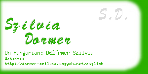 szilvia dormer business card